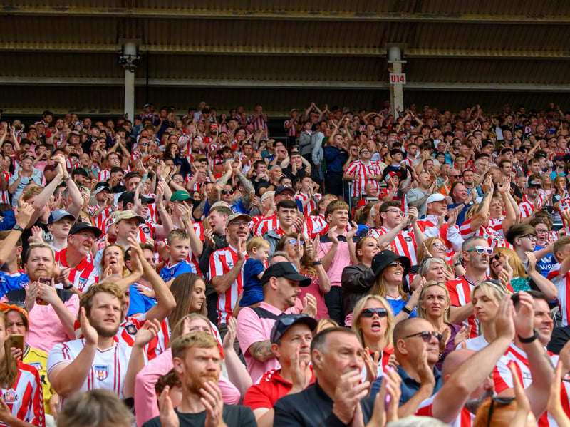 Sunderland fans in action before, during and after the pre-season friendly against Stade Rennais at the Stadium of Light. Photo by Chris Fryatt.