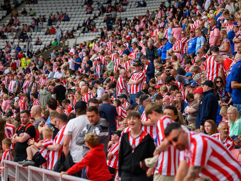 Sunderland fans in action before, during and after the pre-season friendly against Stade Rennais at the Stadium of Light. Photo by Chris Fryatt.