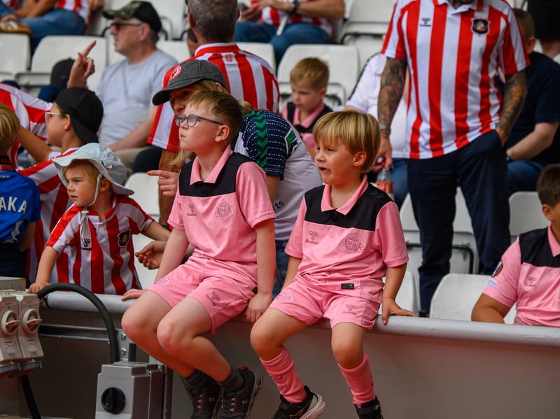 Sunderland fans in action before, during and after the pre-season friendly against Stade Rennais at the Stadium of Light. Photo by Chris Fryatt.