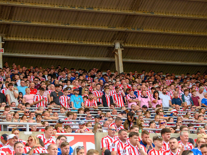 Sunderland fans in action before, during and after the pre-season friendly against Stade Rennais at the Stadium of Light. Photo by Chris Fryatt.