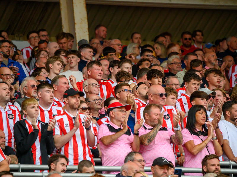 Sunderland fans in action before, during and after the pre-season friendly against Stade Rennais at the Stadium of Light. Photo by Chris Fryatt.