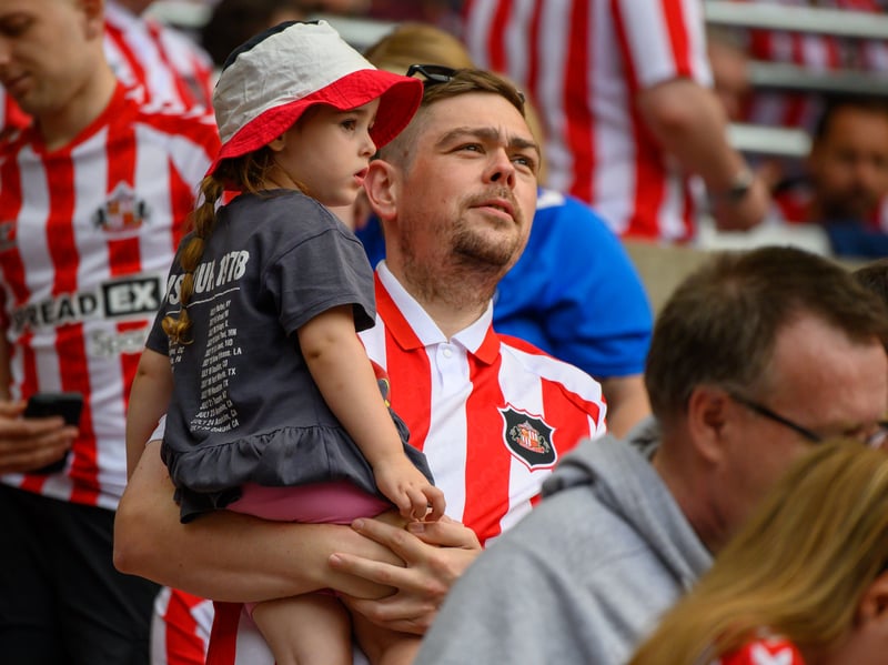 Sunderland fans in action before, during and after the pre-season friendly against Stade Rennais at the Stadium of Light. Photo by Chris Fryatt.