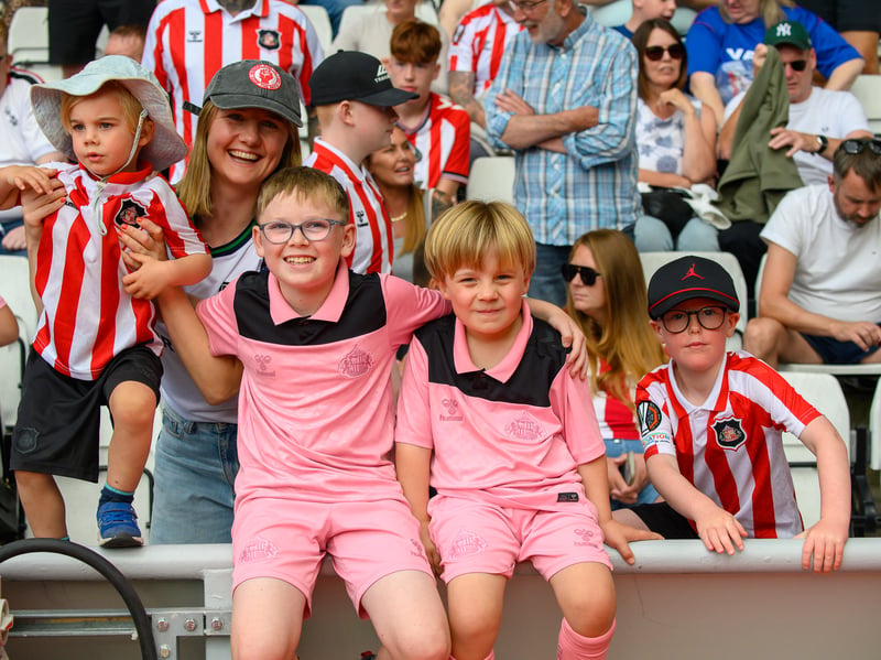 Sunderland fans in action before, during and after the pre-season friendly against Stade Rennais at the Stadium of Light. Photo by Chris Fryatt.