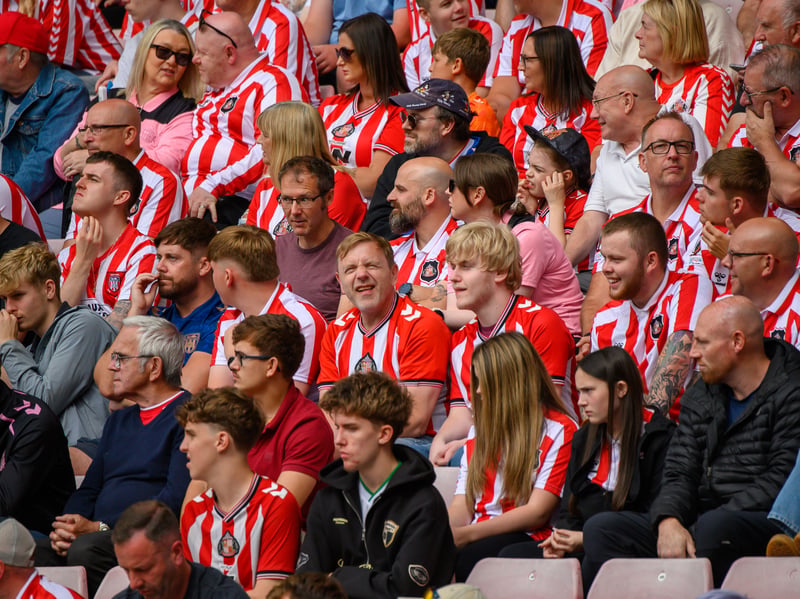 Sunderland fans in action before, during and after the pre-season friendly against Stade Rennais at the Stadium of Light. Photo by Chris Fryatt.
