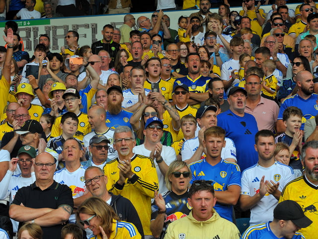 Leeds United v FC Augsburg   pre season friendly 15-08-2026 pic Steve RidingFans in the East Stand