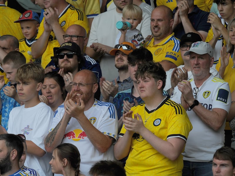 Leeds United v FC Augsburg   pre season friendly 15-08-2026 pic Steve RidingFans in the East Stand