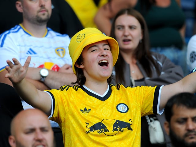 Leeds United v FC Augsburg   pre season friendly 15-08-2026 pic Steve RidingHappy fan in the Kop 