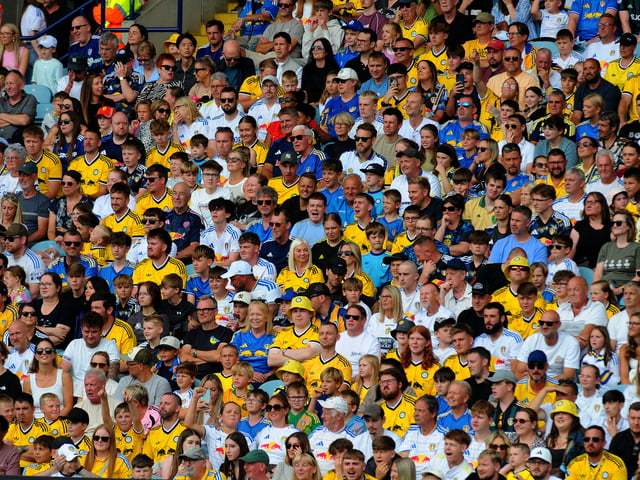 Leeds United v FC Augsburg   pre season friendly 15-08-2026 pic Steve RidingFans in the East Stand