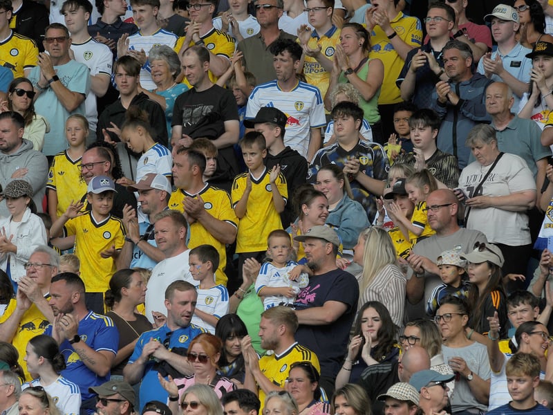 Leeds United v FC Augsburg   pre season friendly 15-08-2026 pic Steve RidingFans in the East Stand