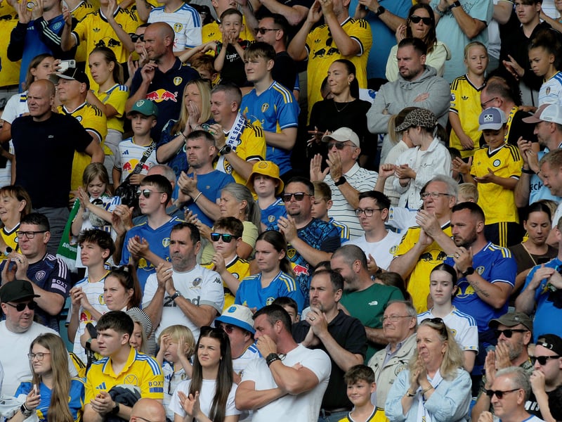 Leeds United v FC Augsburg   pre season friendly 15-08-2026 pic Steve RidingFans in the East Stand