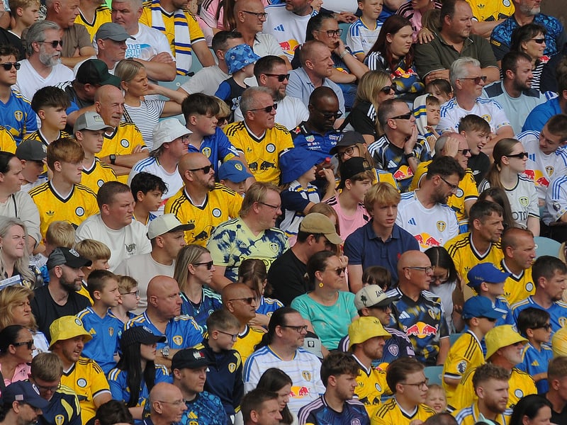 Leeds United v FC Augsburg   pre season friendly 15-08-2026 pic Steve RidingFans in the East Stand