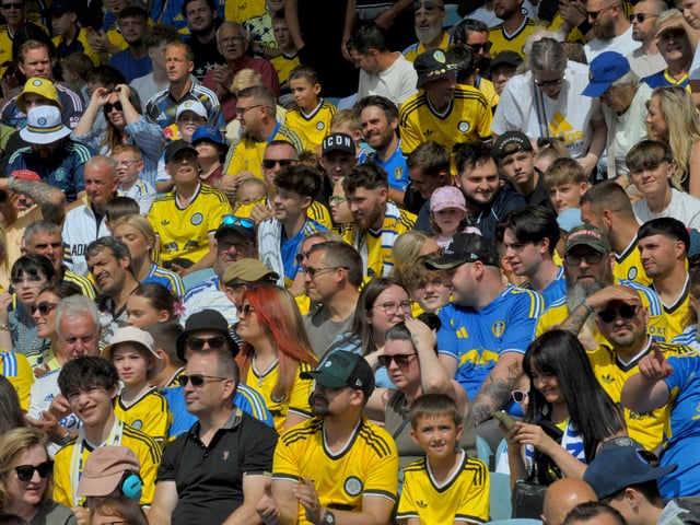Leeds United v FC Augsburg   pre season friendly 15-08-2026 pic Steve RidingFans in the East Stand
