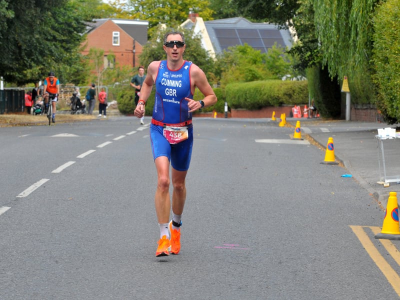 An IRONMAN runner making their approach along Lidgett Lane