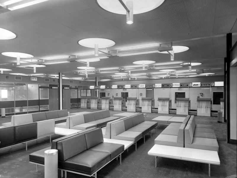 Inside the new terminal building at Leeds Bradford Airport in 1968