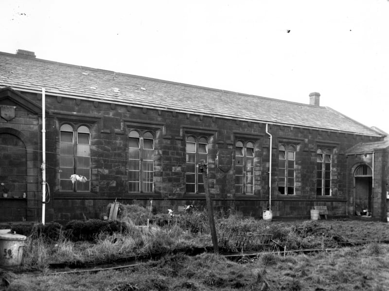 The front entrance of Armley National School, which opened in 1832. Pictured in December 1967.