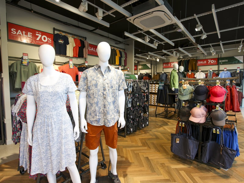 Inside the new Mountain Warehouse in Gunwharf Quays.