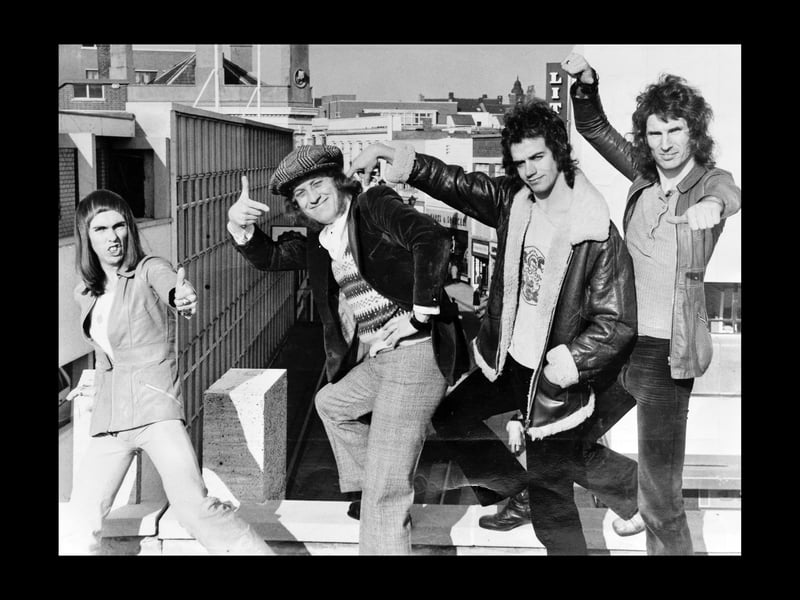 According to the original caption to this November 1971 picture Slade heard confirmation that Coz I Luv You had become Number One on a car radio in a Wolverhampton car park. It was their first Number One and they were the first Wolverhampton group to achieve the feat.