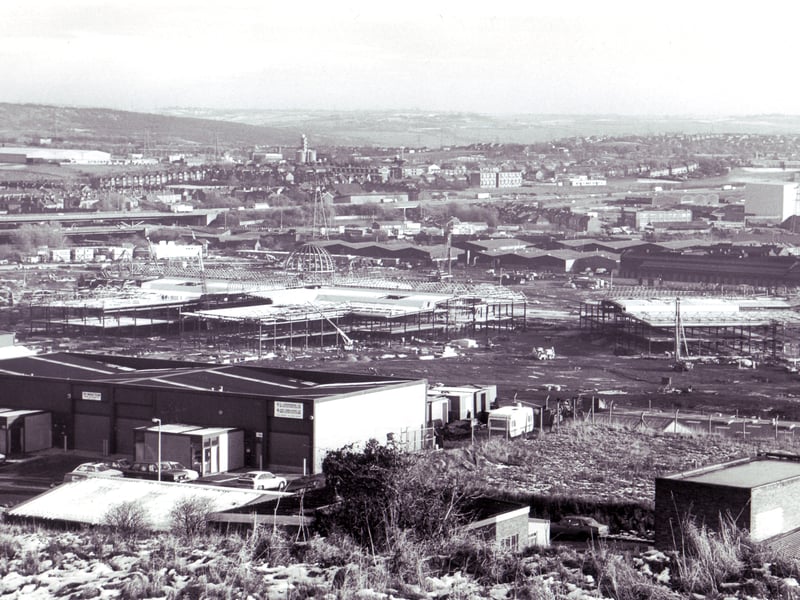 The enormous construction of Meadowhall Shopping Centre begins in November 22nd 1988
