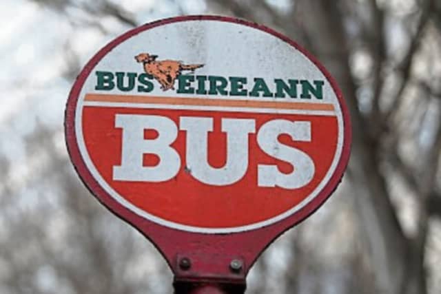 Bus Eireann stop sign
