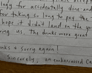 Part of the apology note to the Galway bar