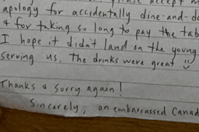 Part of the apology note to the Galway bar