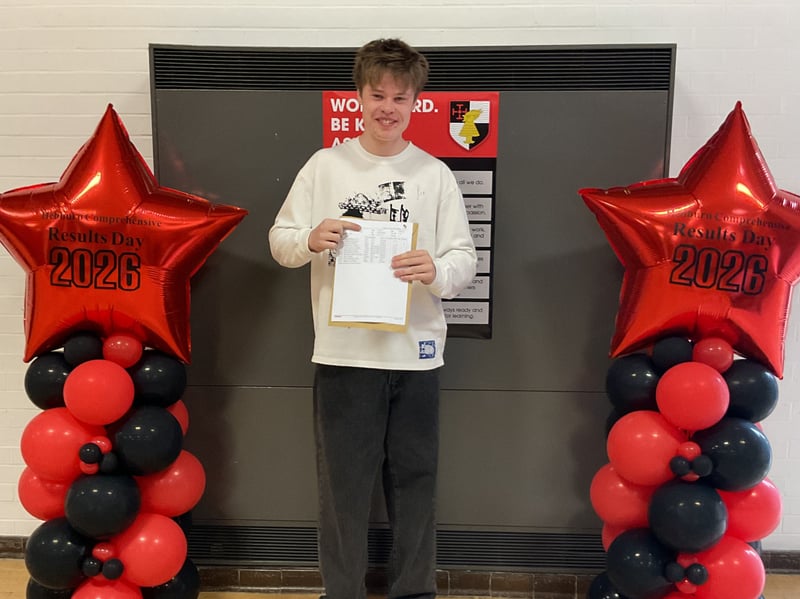 Hebburn Comprehensive School pupil William Gowens was happy with his GCSE results.