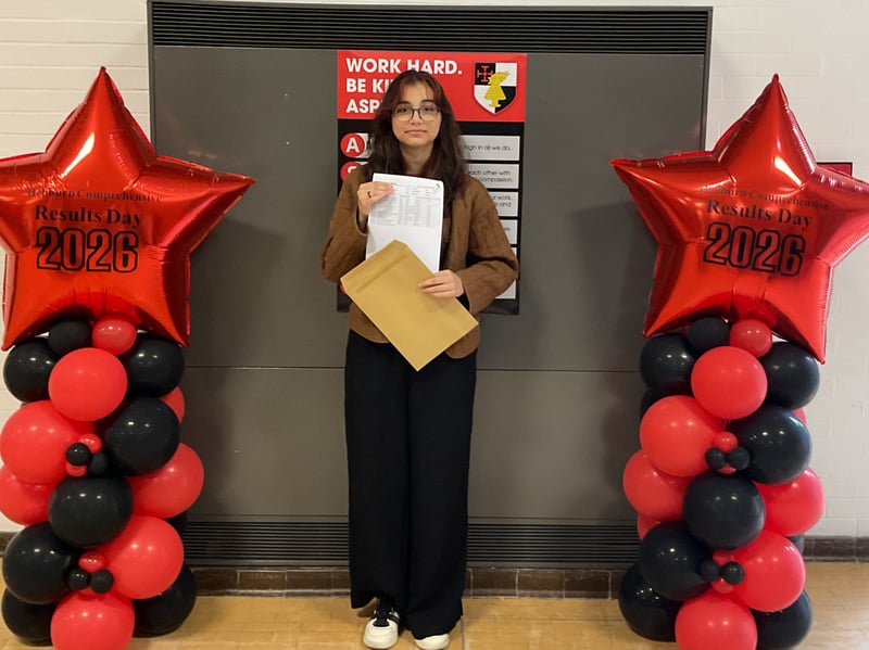 It was a great GCSE results day for Azra Erdogan at Hebburn Comprehensive School.