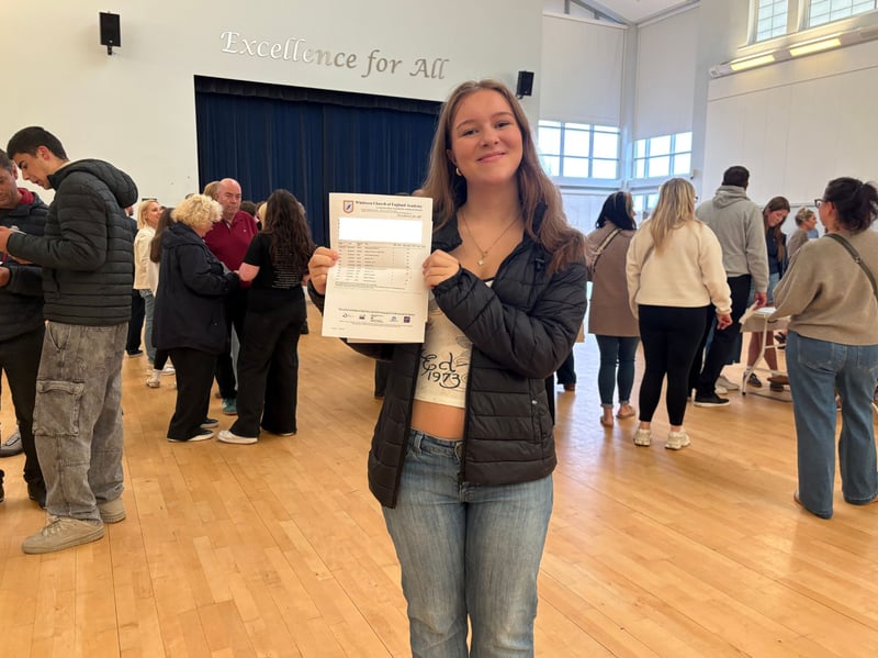 Imogen Dunbar was happy with her GCSE results.