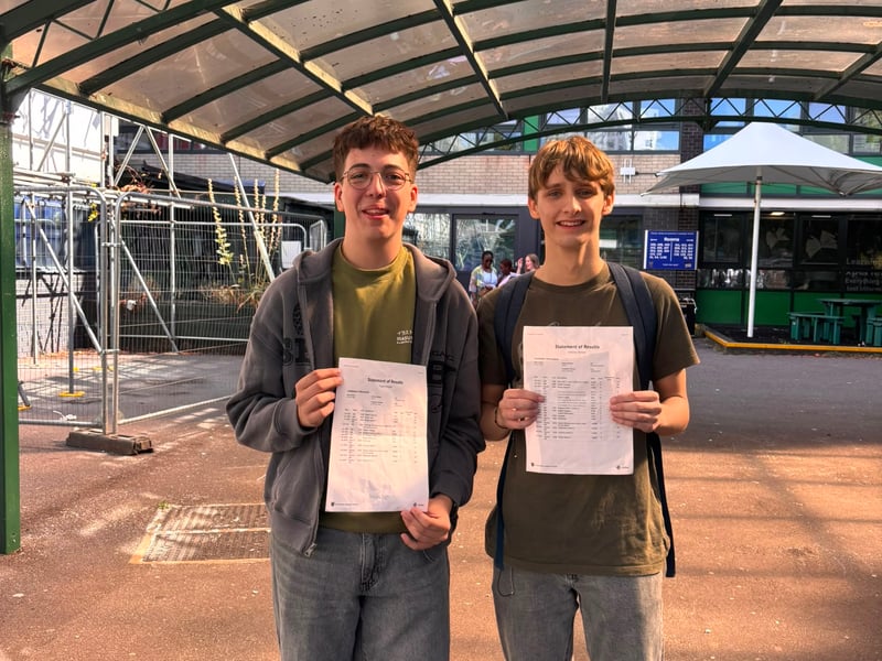 Enrico Trapani (left) got a 6 in English literature last year but worked so hard this year he brought it up to a 9.
Tomasz Zelezny (right) thought he had failed history before he opened his results envelope but got an 8.