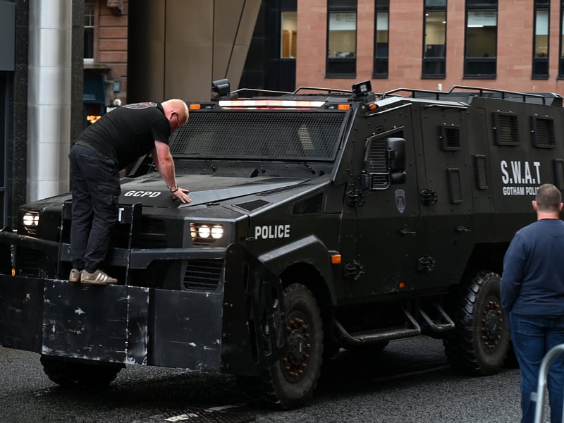 Another Gotham City police vehicle ready for filming.