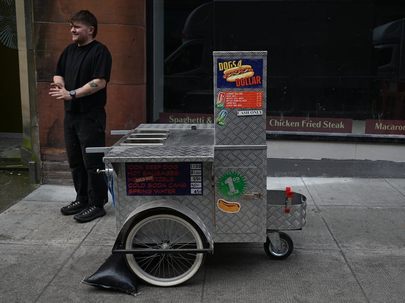 Fast food porps were spotted as the filming crews set up.