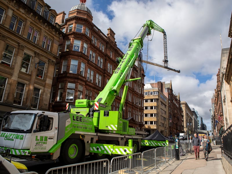 Streets have been closed for the filming.