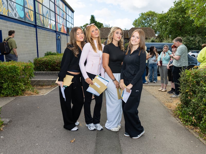 GCSE results day at Horndean Technology College.

Pictured: (from left) Keira Okell, Molly Hopes, Ashleigh Constable and Layla Bristow. 

Picture: Marcin Jedrysiak