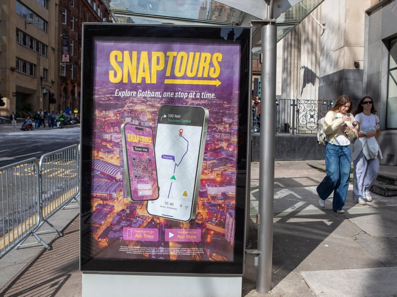 Even the adverts are now Gotham-based.