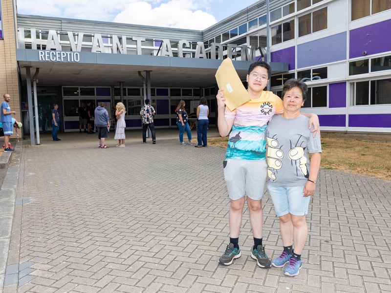 GCSE results day at Havant Academy. 

Pictured: Idan Thien with proud and happy mum, Sherry Young. 


Picture: Marcin Jedrysiak