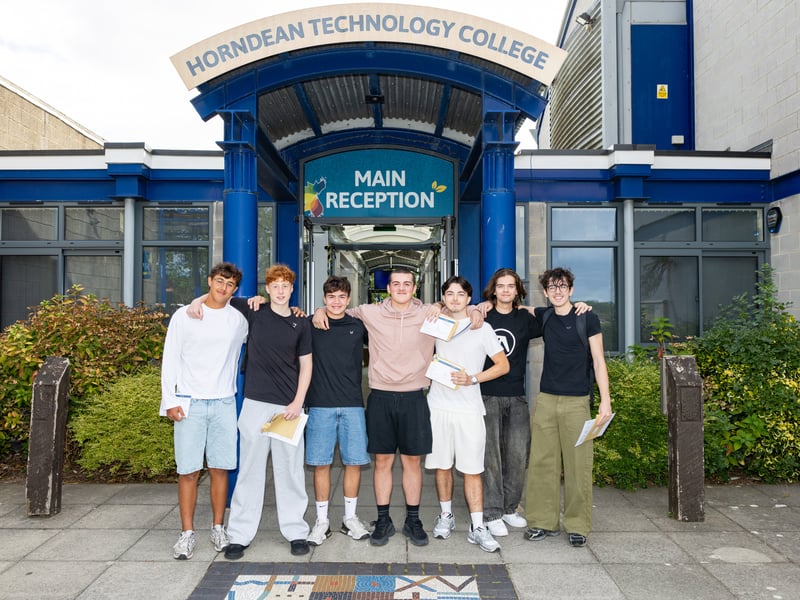 GCSE results day at Horndean Technology College. 

Pictured: Students 

Picture: Marcin Jedrysiak