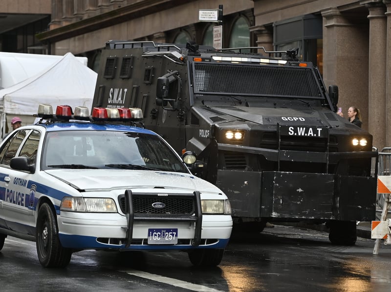 Glasgow's Bothwell Street has been transformed into Gotham City for the new Batman film.