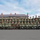 Group photo following the passing out parade of the 180th 2 Star platoon at Dún Uí Mhaoilíosa, Renmore. 