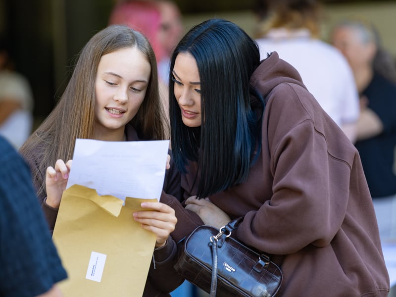GCSE results day at Havant Academy. 

Pictured: Students on results day

Picture: Marcin Jedrysiak