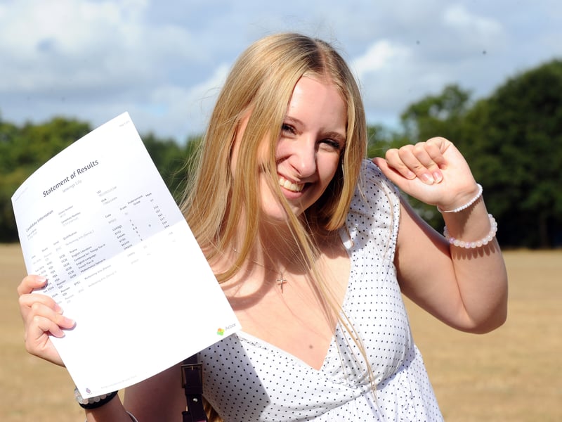Students picked up their GCSE results at King's Academy Brune Park in Military Road, Gosport.

Pictured: Head student Lily Jenkings (15)

Picture: Sarah Standing (200826-8002)