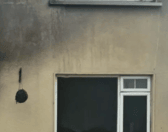 Front of the house in Tuam destroyed by fire