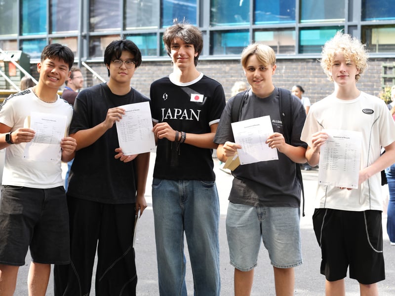Students at St Edmund's Catholic School, Southsea, have collected their GCSE results. 

Picture: Habibur Rahman