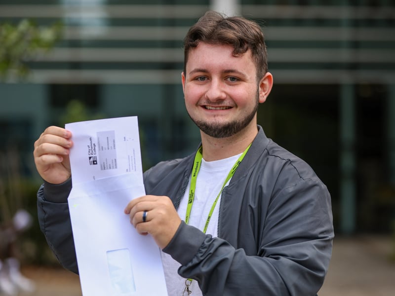 Students have collected their GCSE results at the City of Portsmouth College Highbury Campus.  

Pictured: Jake Windebank has passed maths but didn't pass English which he will resit.

Picture: Chris Moorhouse (200826-04)