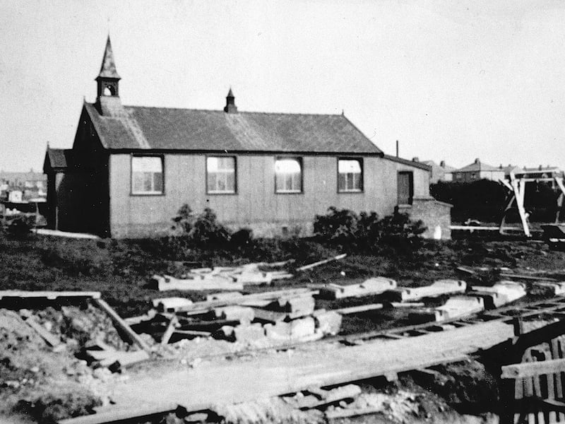 There's housing in the background which might help in identifying this distinctive church, which may well have been in the Telford area. The picture came from the collection of David Benson of Shropshire Postcard Club.