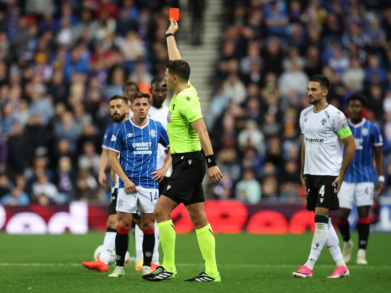 Cammy Devlin (2) came on 69 minutes and was sent off five minutes later for a tackle above the shin on Slama. Findlay Curtis (5) was brought on at the same time and had one good run. Connor Barron (n/a) was asked to stiffen up the midfield and there was a late debut for Kosta Nedlekjovic (n/a) as McInnes tried to protect his backline. Lawrence Shankland (n/a) appeared in stoppage time.