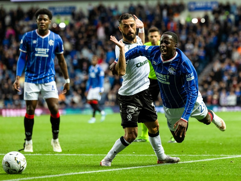 Was Rangers' most dangerous player and his pace and direct running posed Jablonec problems. Blotted his copybook with a terrible miss from six yard out when blazing over with goal gaping. Had to defend when Rangers went down to ten men. 6