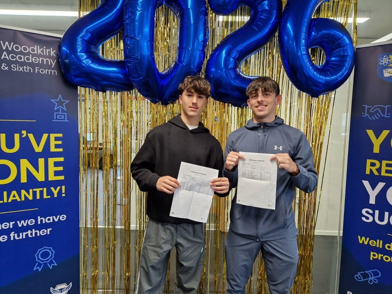 Cristian Rondon and Charlie Coates with their results in Leeds