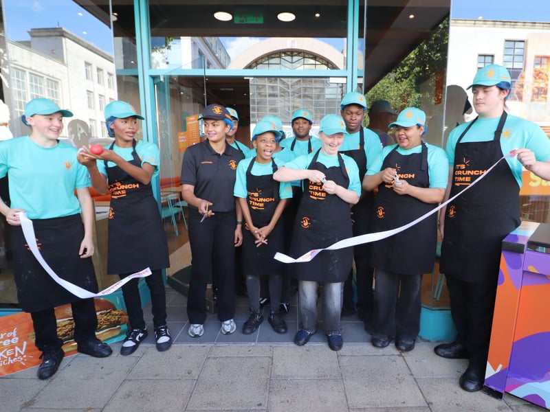 The ribbon is cut to officially open Popeyes in Commercial Road, Portsmouth.