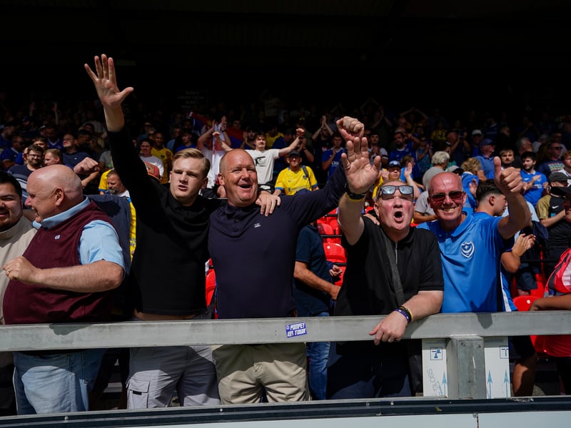 More than 1,100 Pompey fans traveled to Sincil Bank for the Blues’ 3-1 triumph over Lincoln City on Saturday.