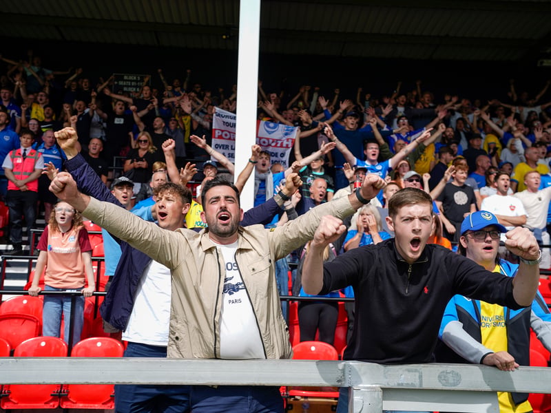 More than 1,100 Pompey fans traveled to Sincil Bank for the Blues’ 3-1 triumph over Lincoln City on Saturday.
